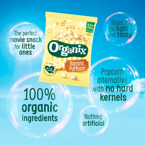 Organix Strawberry & Apple Puffcorn Toddler Snack Multipack 12+ Months