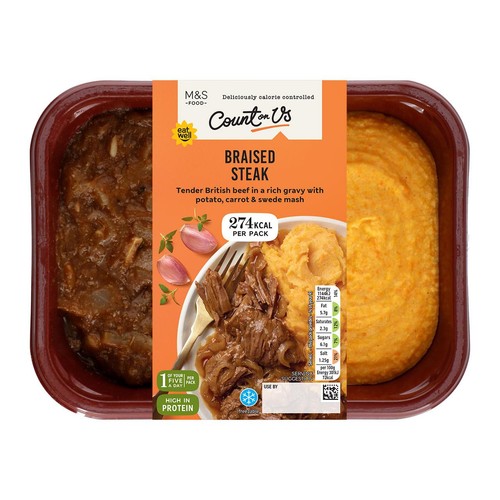 M&S Count On Us Braised Steak with Root Vegetable Crush