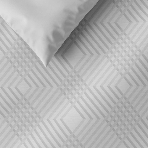 M&S Pure Cotton Single Geometric Sateen Bedding Set, Grey