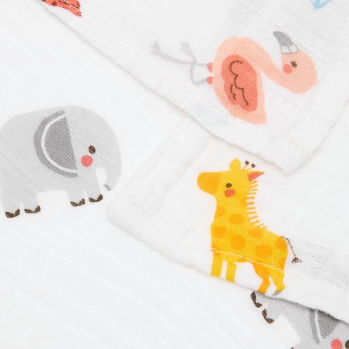 Bloomsbury Mill Organic Muslin Squares, Jungle Cubs, 6 pack