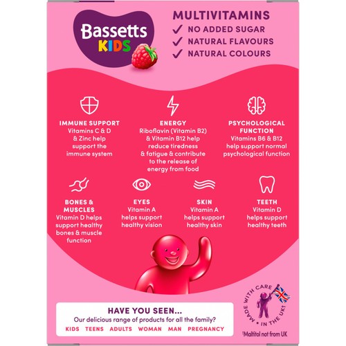 Bassetts Multivitamins, Raspberry 7-11yrs