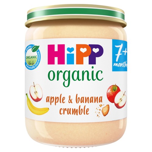 HiPP Organic Apple & Banana Crumble Baby Food Jar 7+ Months 