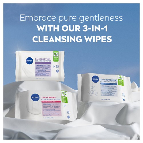 NIVEA Biodegradable Sensitive Cleansing Face Wipes