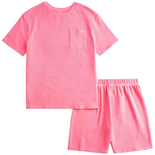 M&S Girls Pure Cotton Waffle Short Pyjamas, 3-4 Years, Pink