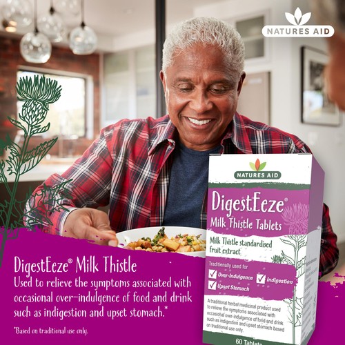 Natures Aid DigestEze Milk Thistle Over-Indulgence Relief Tablets 