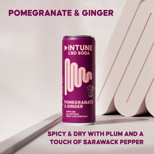 INTUNE Pomegranate & Ginger Sparkling CBD Drink