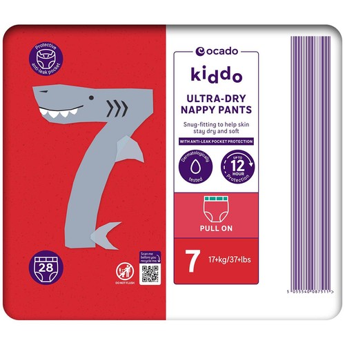 Ocado Kiddo Ultra-Dry Nappy Pants Size 7 (17+kg)