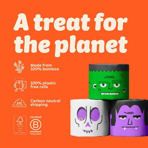 Who Gives A Crap Extra Soft Spooky Edition Toilet Tissue 2 x 6 Mega Rolls