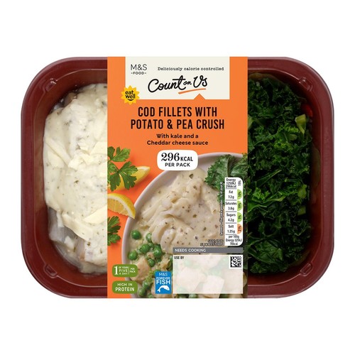 M&S Count on Us Cod Fillets with Potato & Pea Crush
