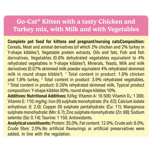 Go-Cat Kitten Chicken Turkey and Milk Dry Cat Food 