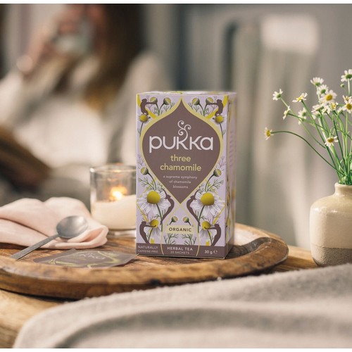 Pukka Organic Three Chamomile Tea x20 Home-Compostable Herbal Tea Bags