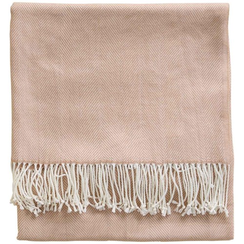 M&S Herringbone Throw, One Size, Neutral