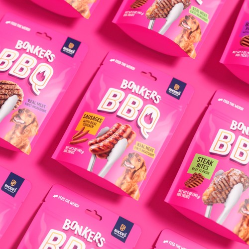 BONKERS BBQ, Soft & Chewy Chicken Sausage Flavored Dog Treats, 85g, Bag