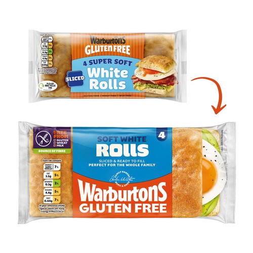 Warburtons Gluten Free White Square Rolls