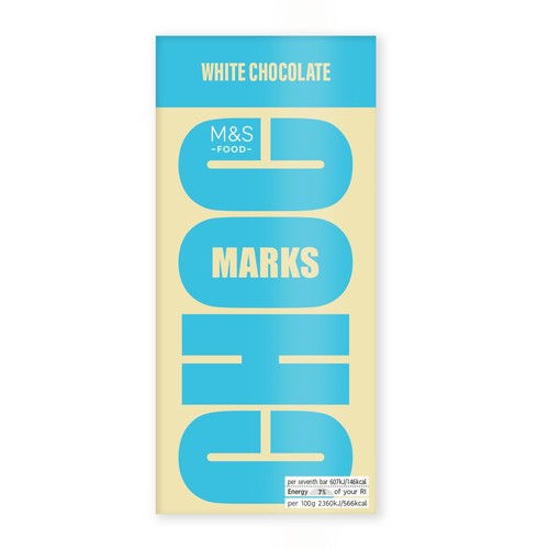 M&S Choc Marks White Chocolate Bar