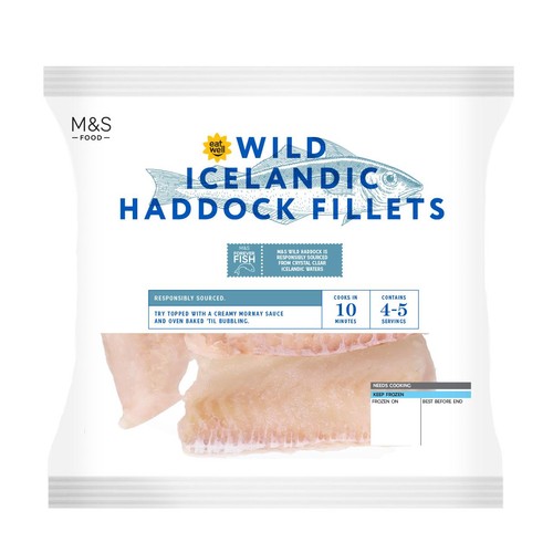 M&S Wild Icelandic 4 Haddock Fillets Frozen