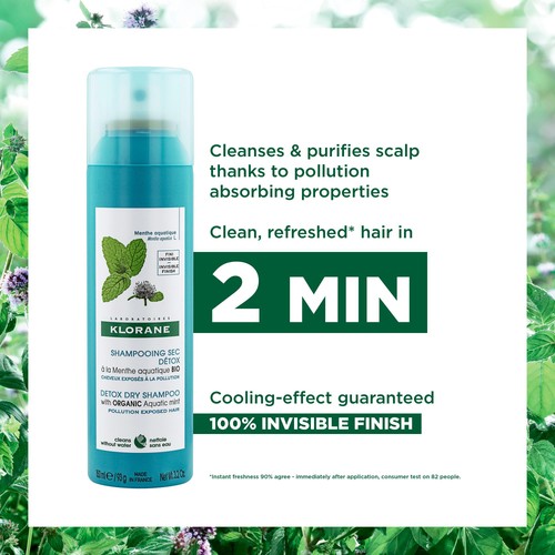 Klorane Detox Dry Shampoo with Organic Aquatic Mint 
