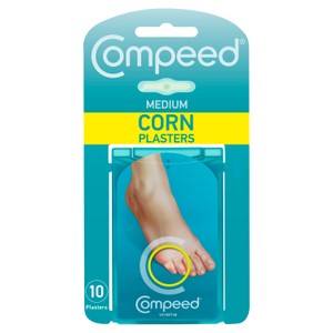 Compeed Corn Medium Size Plasters, 10 Hydrocolloid Plasters, Foot Care, Fast Natural Corn Removal, Pain and Pressure Relief