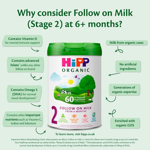 HiPP Organic 2 Follow on Baby Milk Powder Formula From 6 Months 