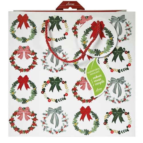 Christmas Wreaths Medium Christmas Gift Bag