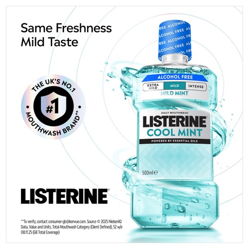 Listerine Cool Mint Mild Mint Alcohol Free Mouthwash
