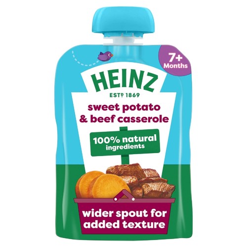 Heinz Sweet Potato Beef Casserole Baby Food Pouch 7+ Months Ocado