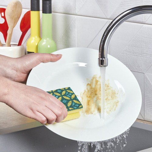 Spontex Mosaik Washups - 5x Longer Lasting Washing Up Sponge Scourers
