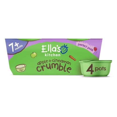 Ella's Kitchen Apple & Cinnamon Crumble Pudding Baby Dessert Pots 7m+