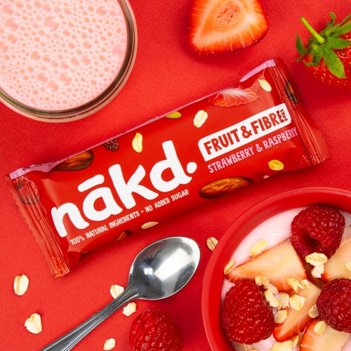 nakd. Fruit & Fibre Strawberry & Raspberry Bars