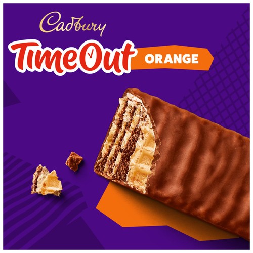 Cadbury Timeout Orange Milk Chocolate Wafer Bar Multipack