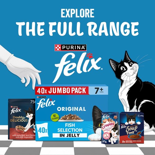 Felix Original Cat Food Senior 7+ Fish Selection in Jelly Wet Cat Food