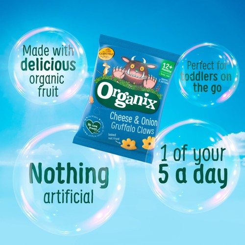 Organix Cheese & Onion Gruffalo Claws Toddler Snacks Multipack 12 months