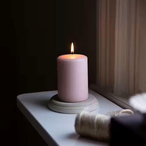 Liljeholmens Pressed Pillar Stearin Candle Dusty Pink 68x100mm