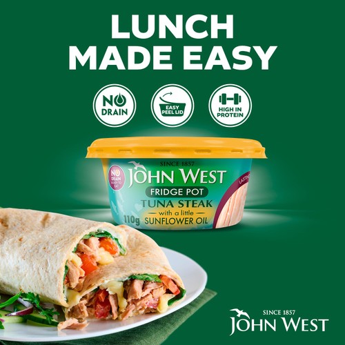 John West No Drain Fridge Pot Tuna Steak with a Little Sunflower Oil