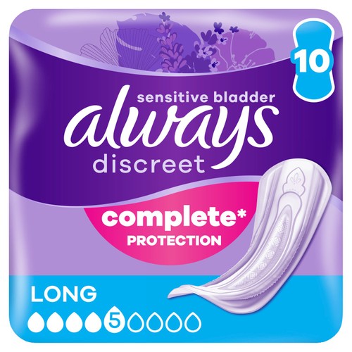 Always Discreet Incontinence Pads Long