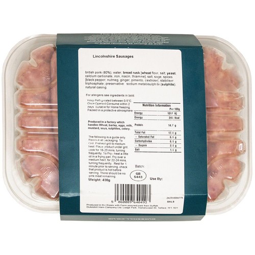 DukesHill British Outdoor Bred Lincolnshire Sausages