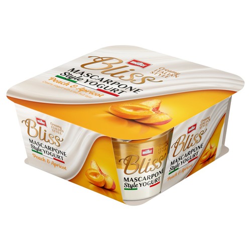 Muller Bliss Mascarpone Style Peach & Apricot Yogurts