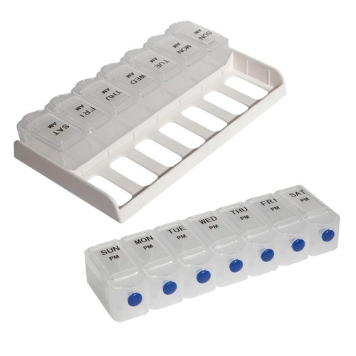 Safe & Sound AM/PM 7 Day Push Button Pill Box