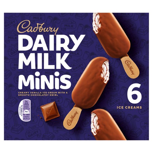 Cadbury Mini Ice Cream Sticks 6x50ml