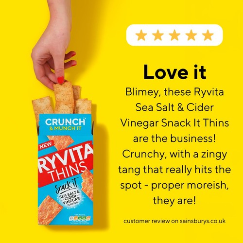 Ryvita Snack It Thins Sea Salt & Cider Vinegar Flatbread Snacks