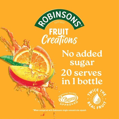 Robinsons Fruit Creations Orange & Mango No Added Sugar