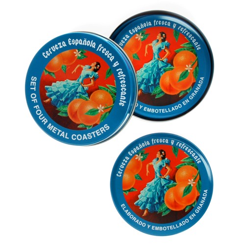 Cerveza Espanola Metal Coasters