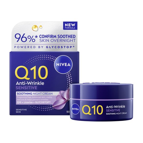NIVEA Q10 Power Anti-Wrinkle Night Face Cream for Sensitive Skin