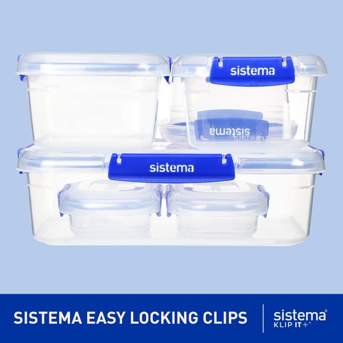 Sistema Klip It Plus Food Containers Starter Set 6 Pack Airtight