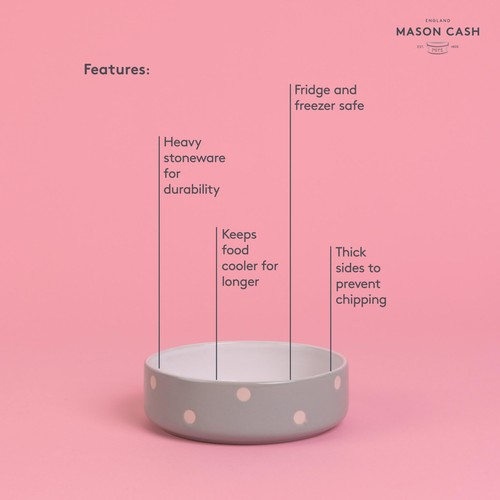 Mason Cash Polka Dot Sage 13cm Pet Bowl