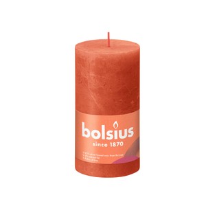 Bougie Pilier Bolsius Bloc Rustique 130/68 - Rose, Cire Végétale, Longue Durée De Combustion - 5