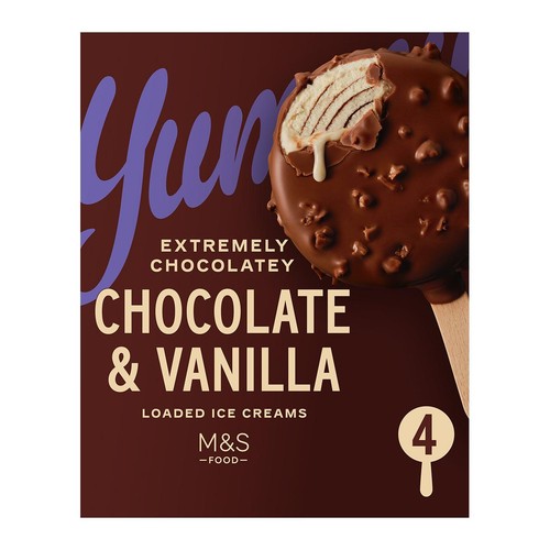 M&S 4 Chocolate & Vanilla Loaded Ice Creams