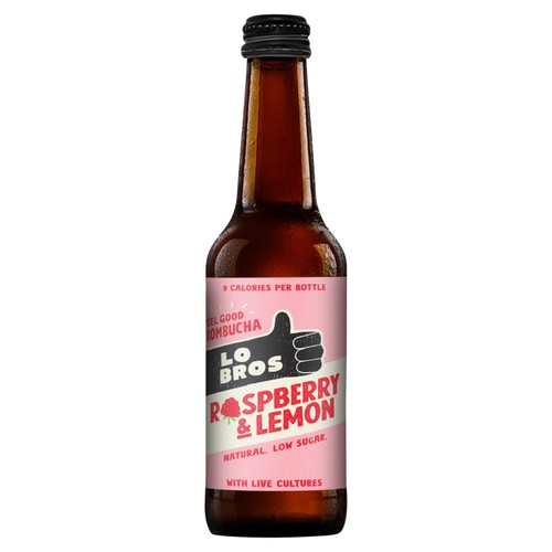 Lo Bros Kombucha Raspberry & Lemon Low Sugar