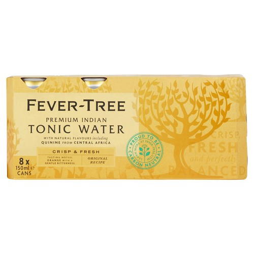 Fever-Tree Premium Indian Tonic Water Cans, 8 x 150ml