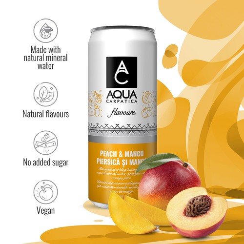 AQUA Carpatica Sparkling Flavours Mango & Peach